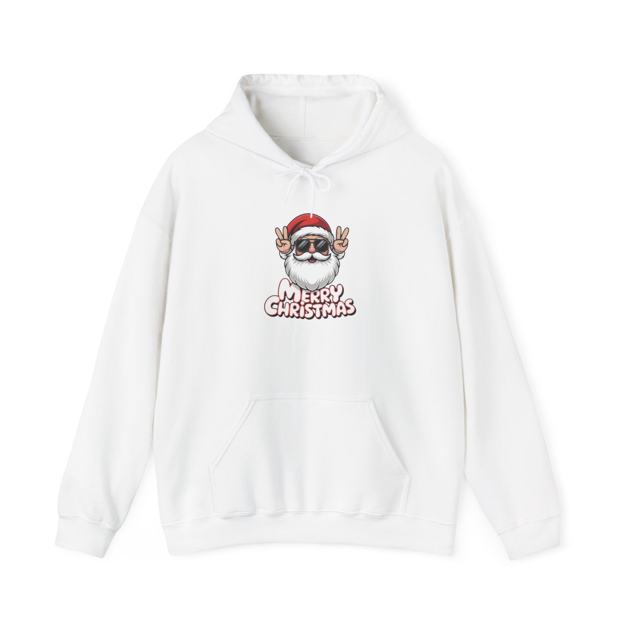 Christmas Santa Hoodie — Cool Santa with Sunglasses "Merry Christmas" Holiday Pullover