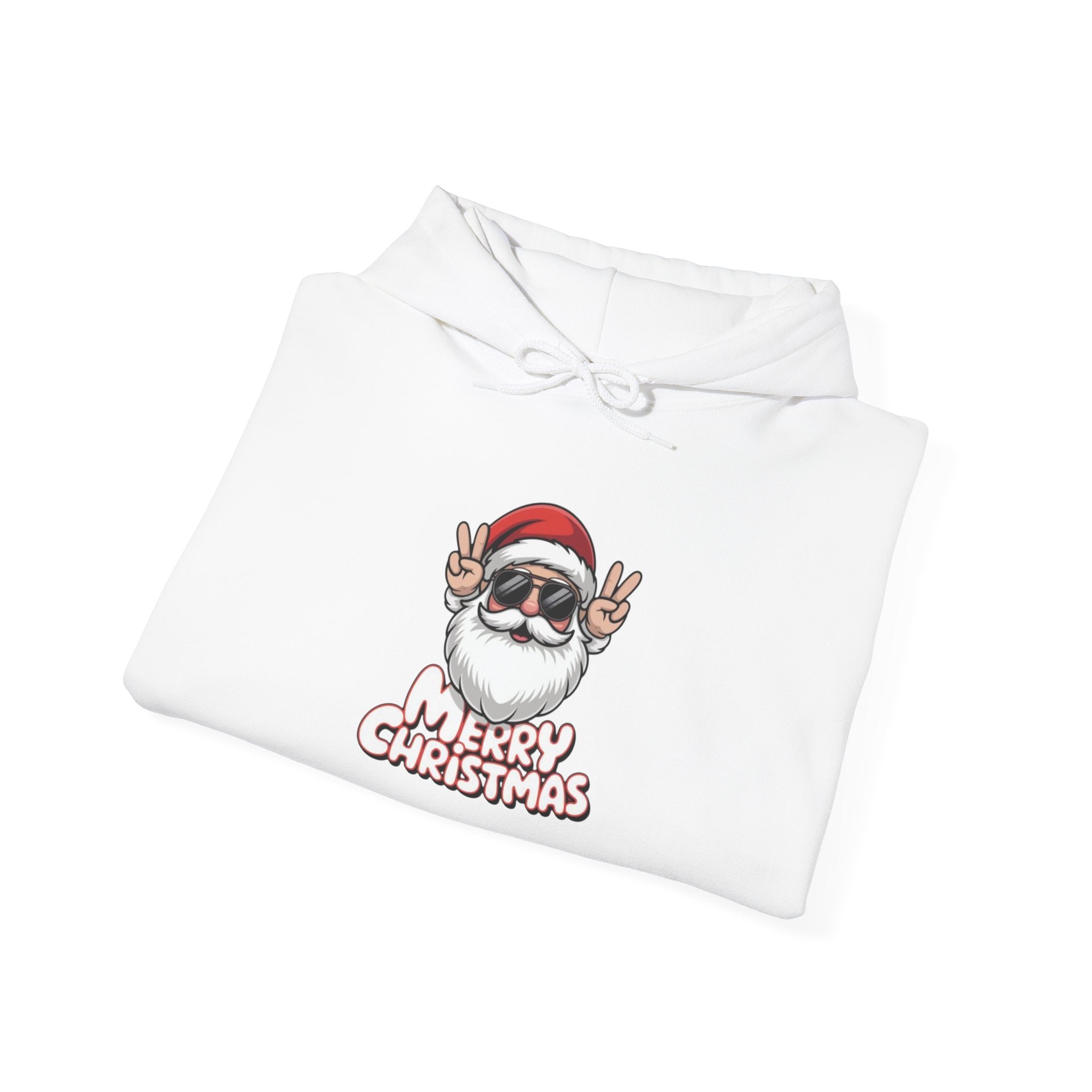 Christmas Santa Hoodie — Cool Santa with Sunglasses "Merry Christmas" Holiday Pullover